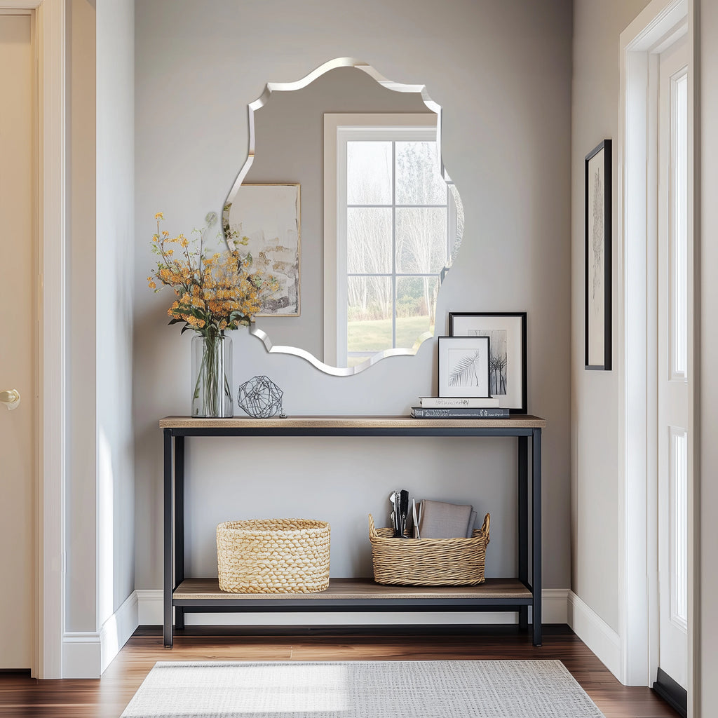 Beveled Scalloped Edge Wall Mirror