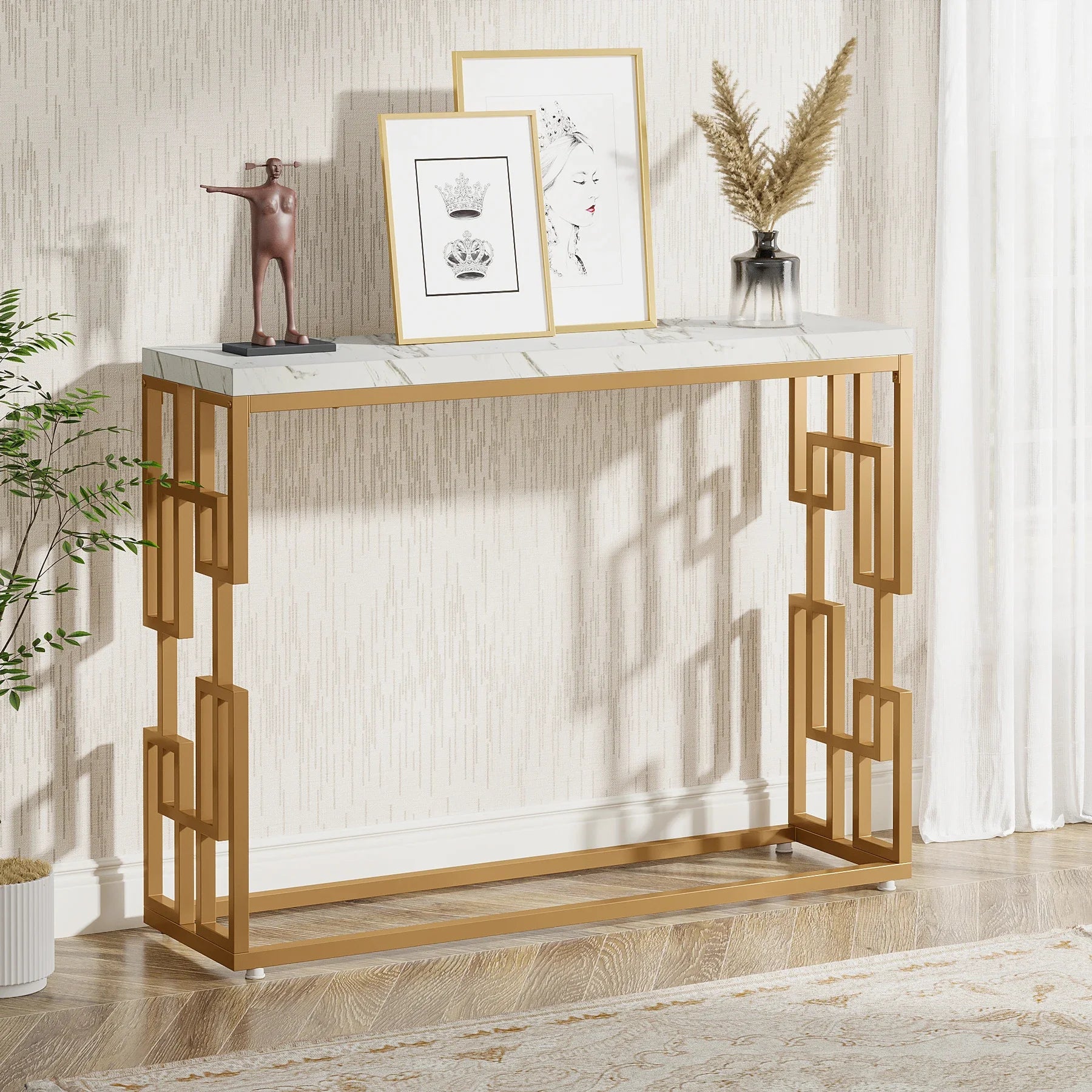 Gold and Marble Console Table