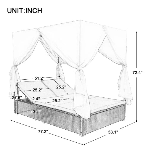 Outdoor sunbathing bed