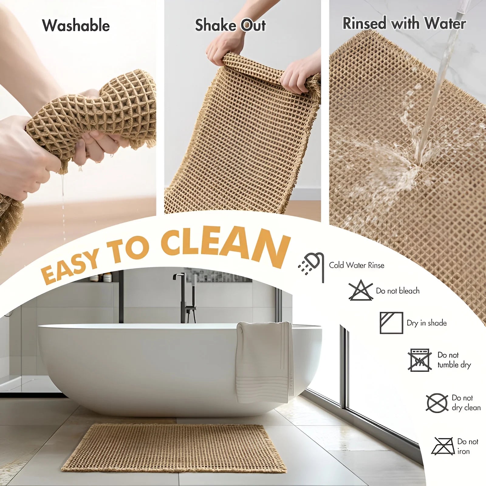 Waffle Weave Bathroom Mat