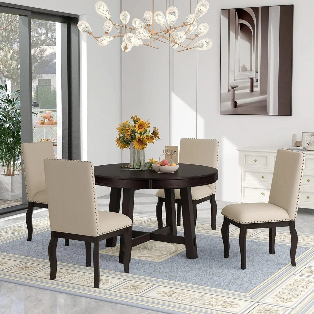Round Extendable Dining Set