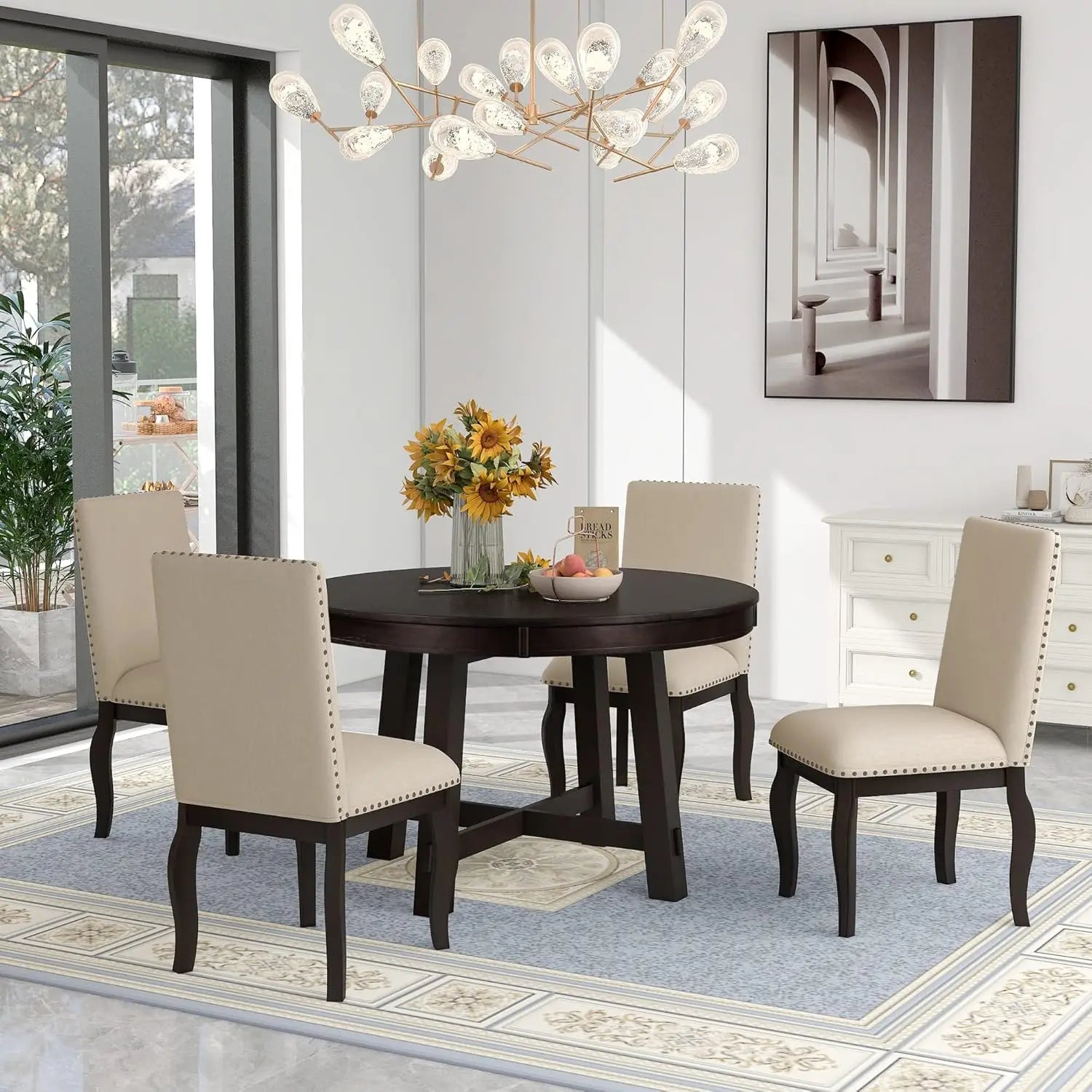 Round Extendable Dining Set