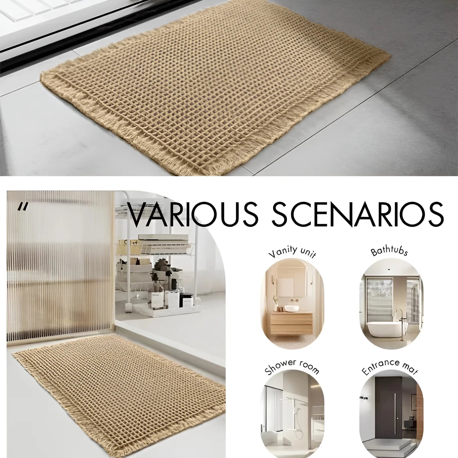 Waffle Weave Bathroom Mat