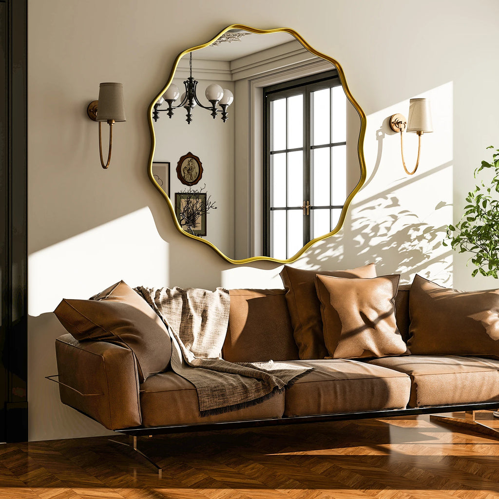 Wavy Round Mirror