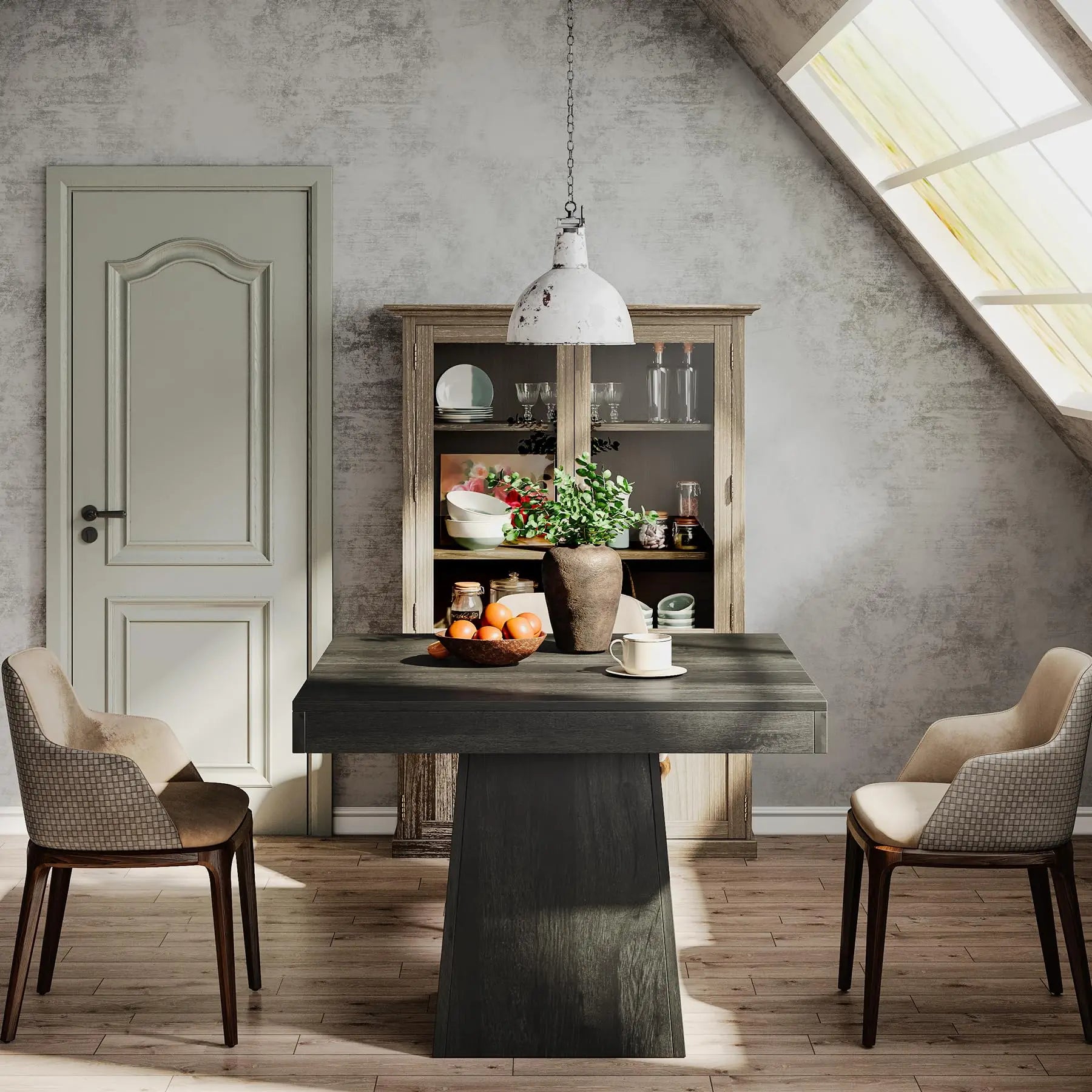 Pedestal Base Farmhouse Dining Room Table