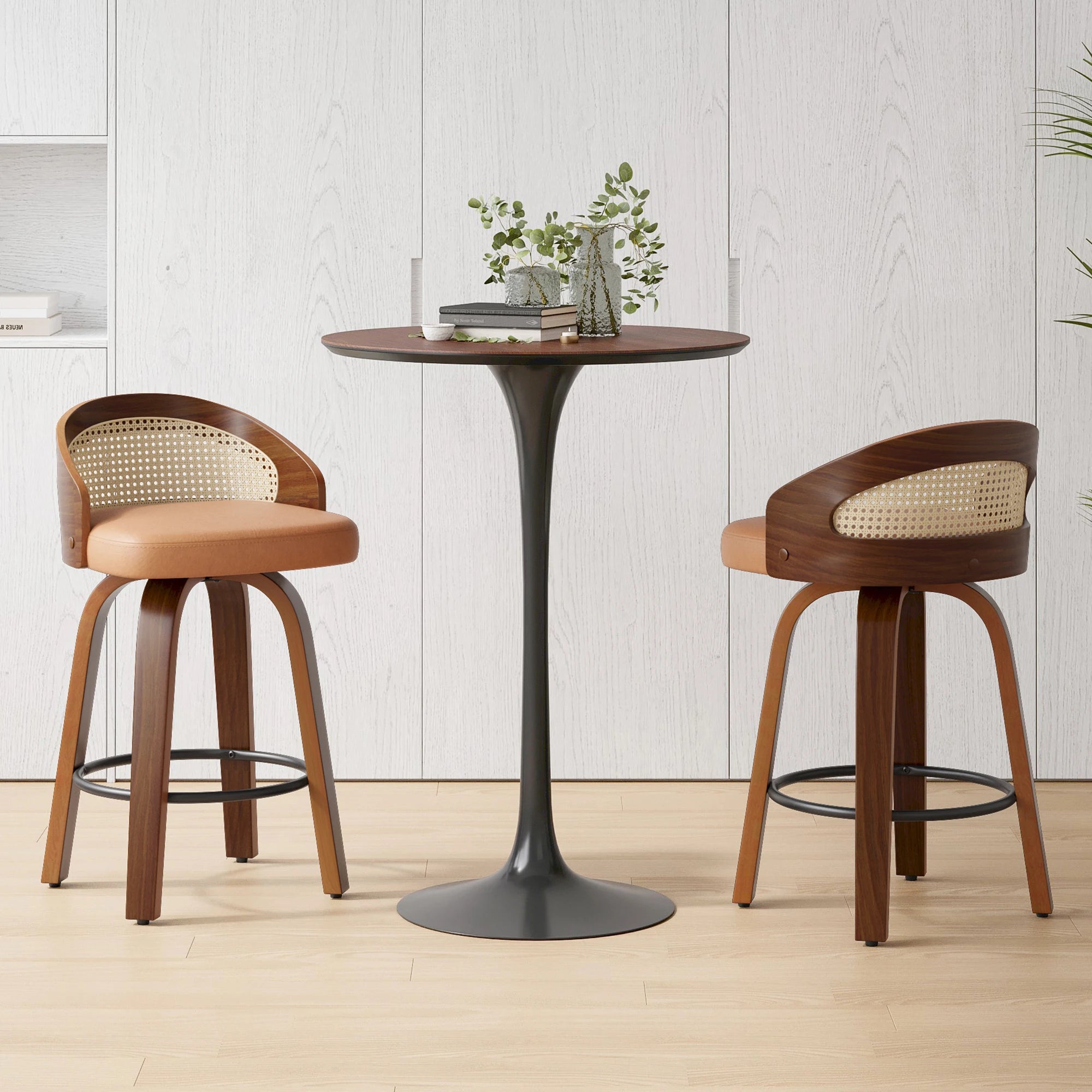 Set of 2 Swivel Bar Stools