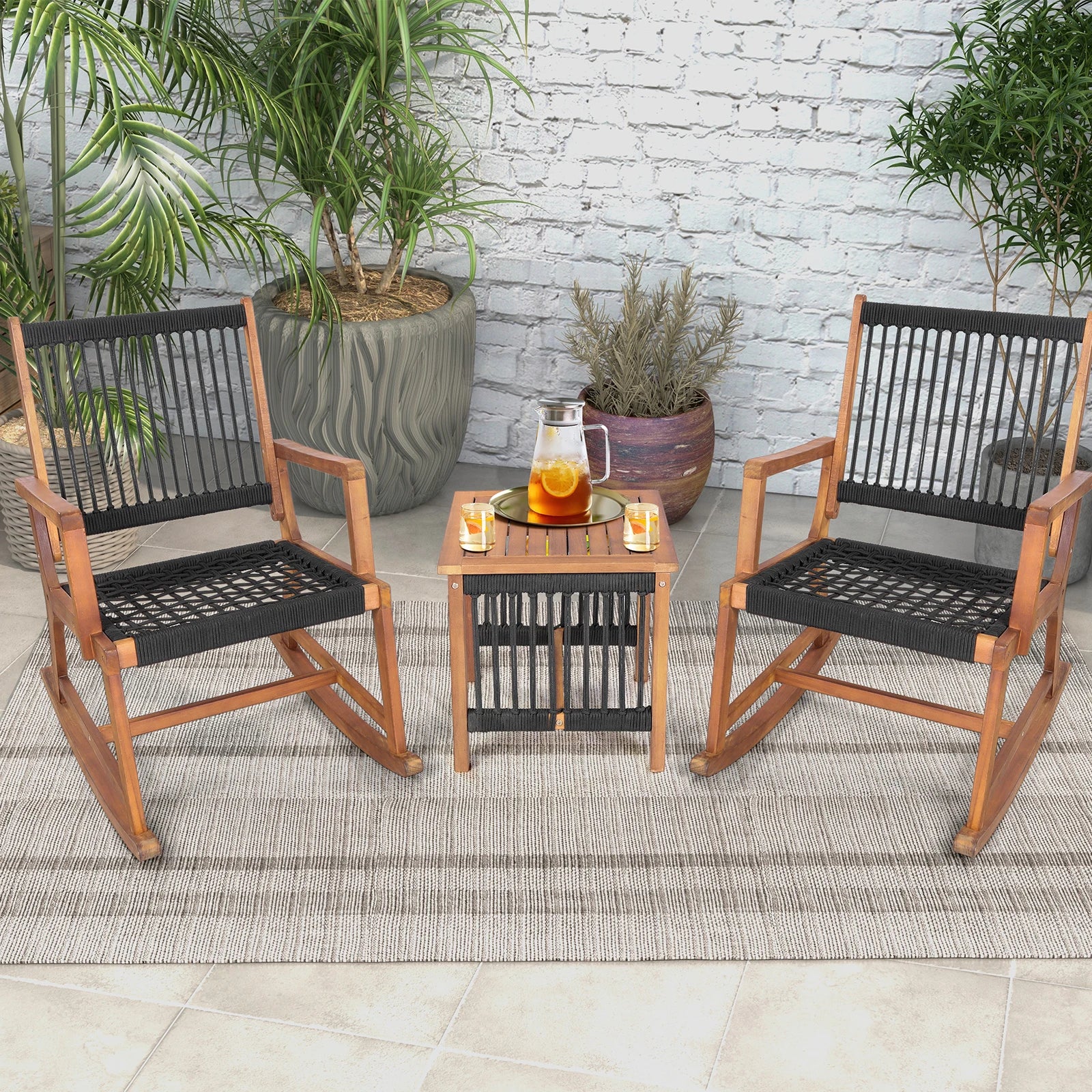 Bistro Table & Rocking Chair Set