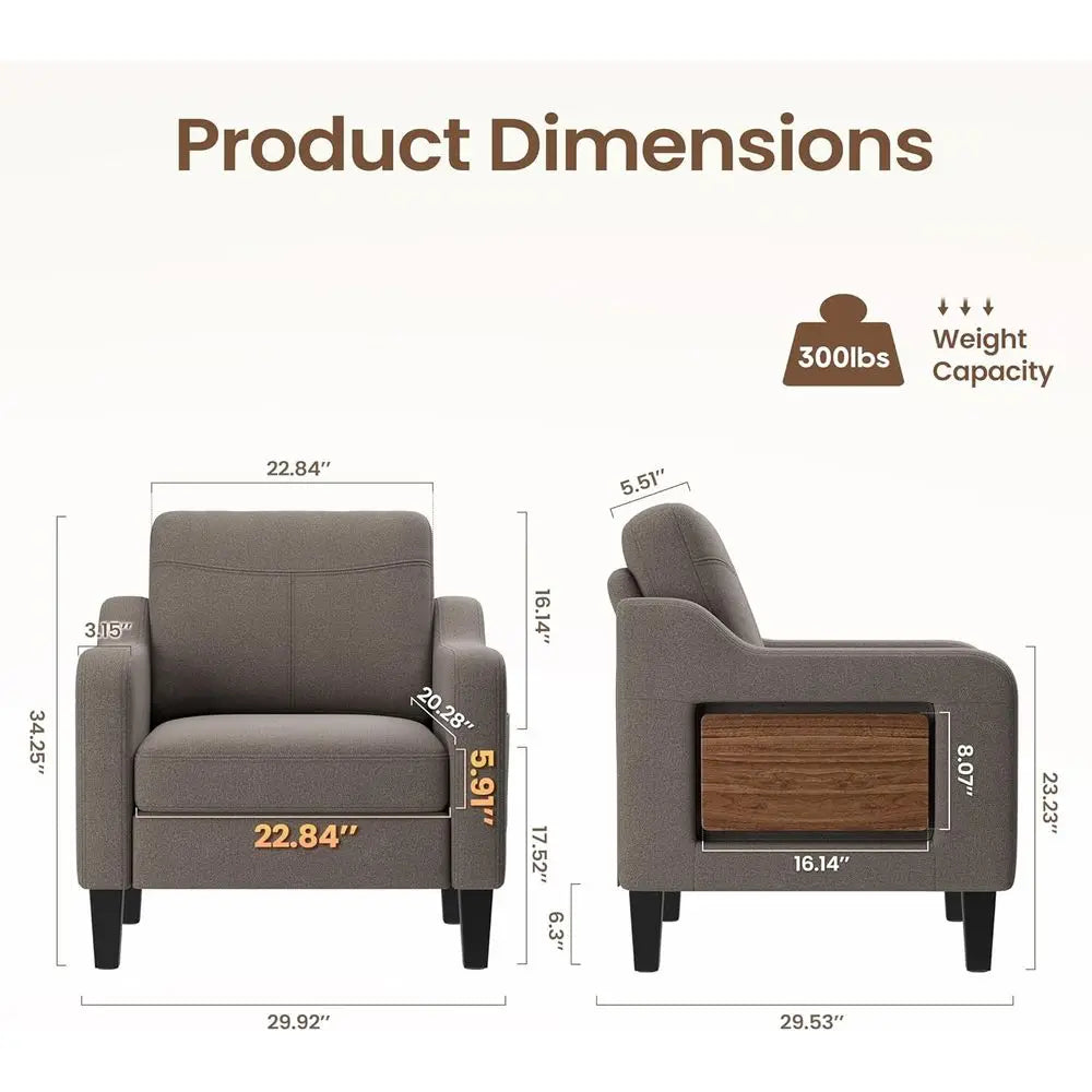Linen Upholstered Armchair