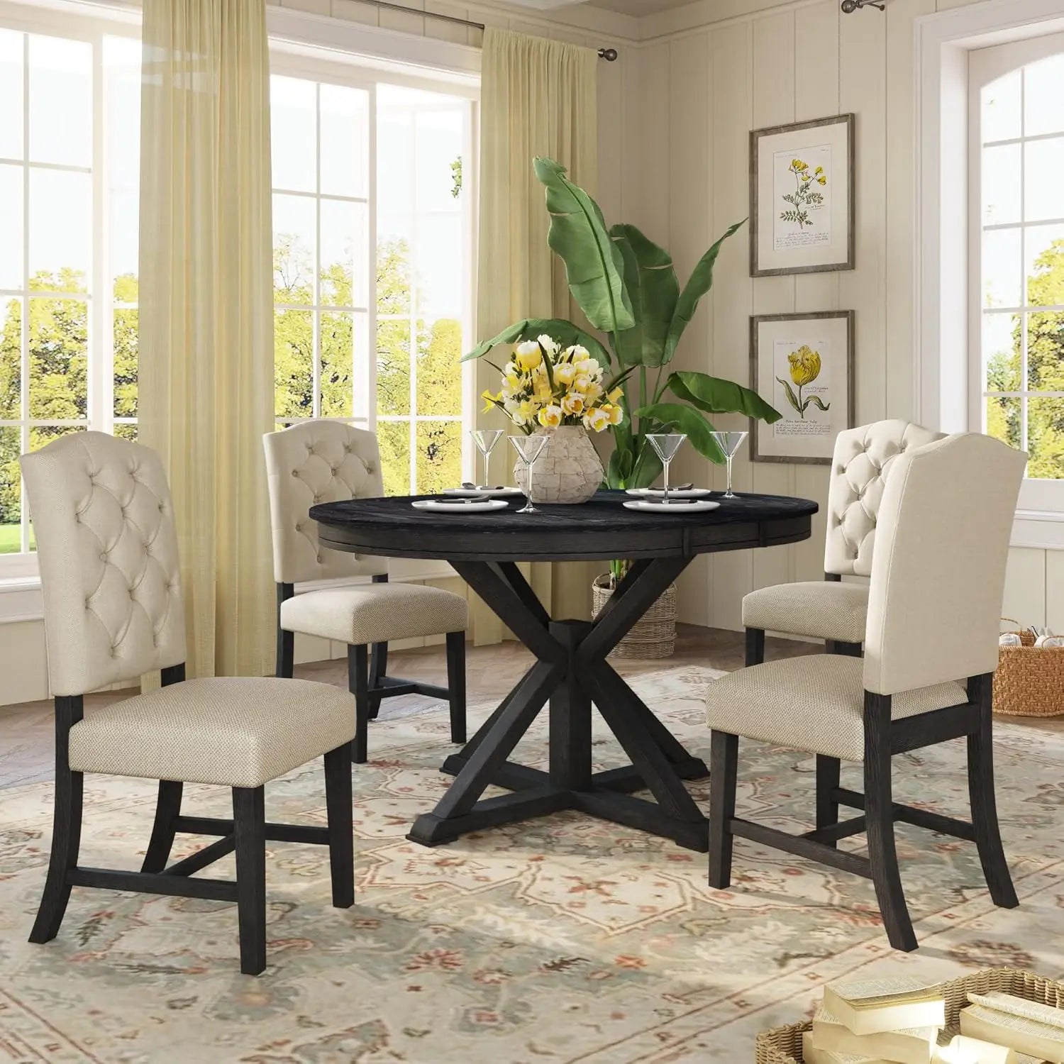 5-Piece Solid Wood Dining