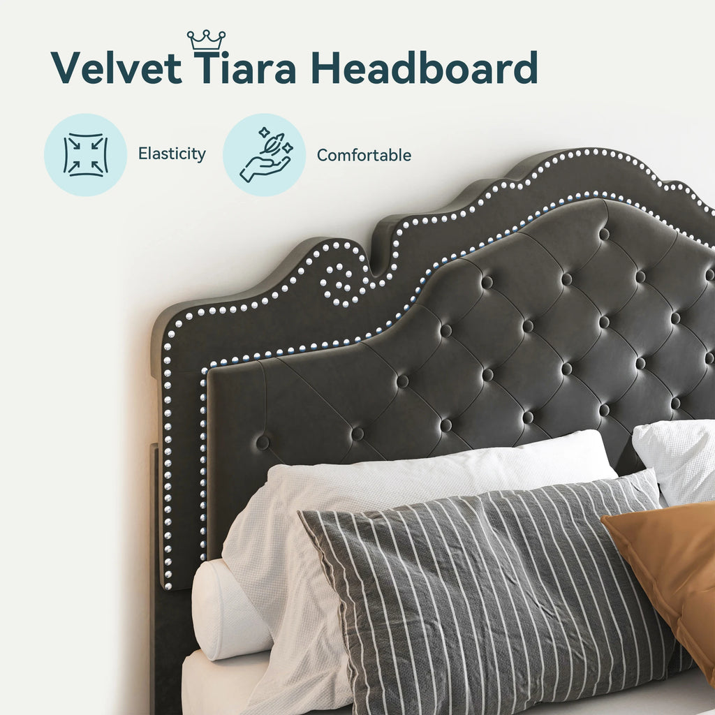 Full/Queen/King Size Velvet Bed Frame