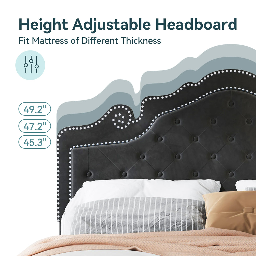 Full/Queen/King Size Velvet Bed Frame