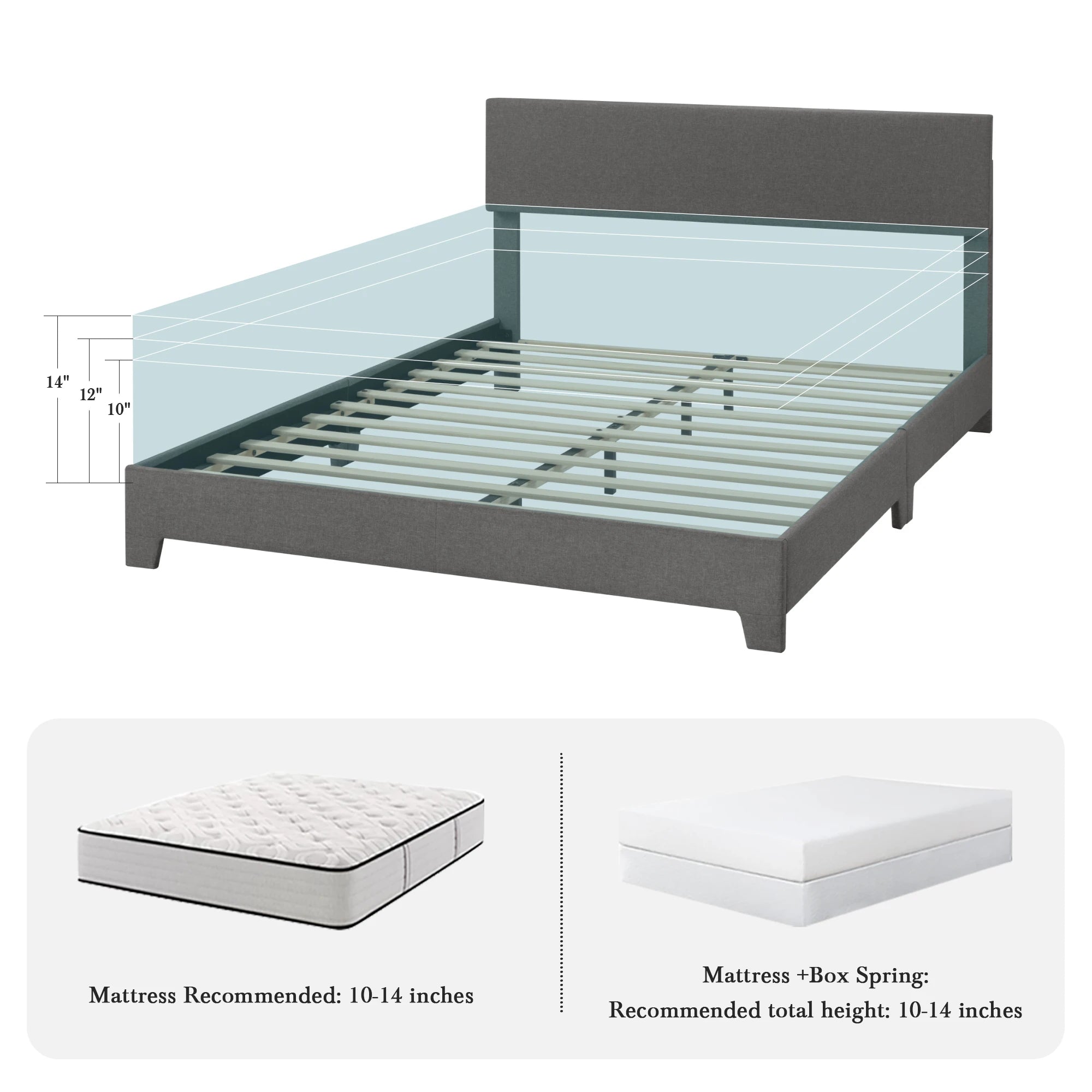 Full/Queen/King Upholstered Bed Frame