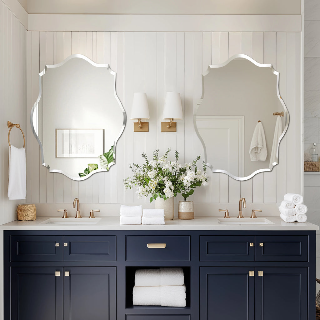 Beveled Scalloped Edge Wall Mirror