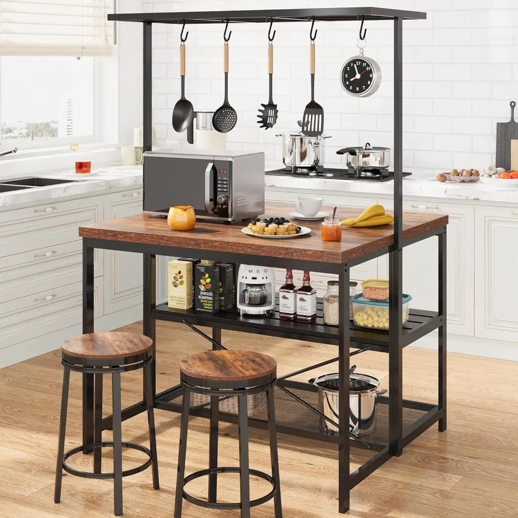 Kitchen Island with Storage & Seating