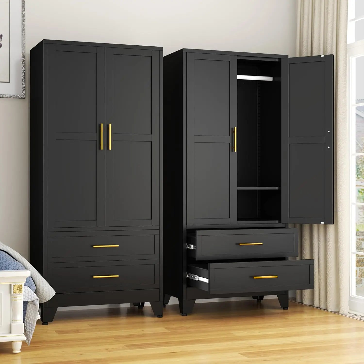 Black Steel Wardrobe