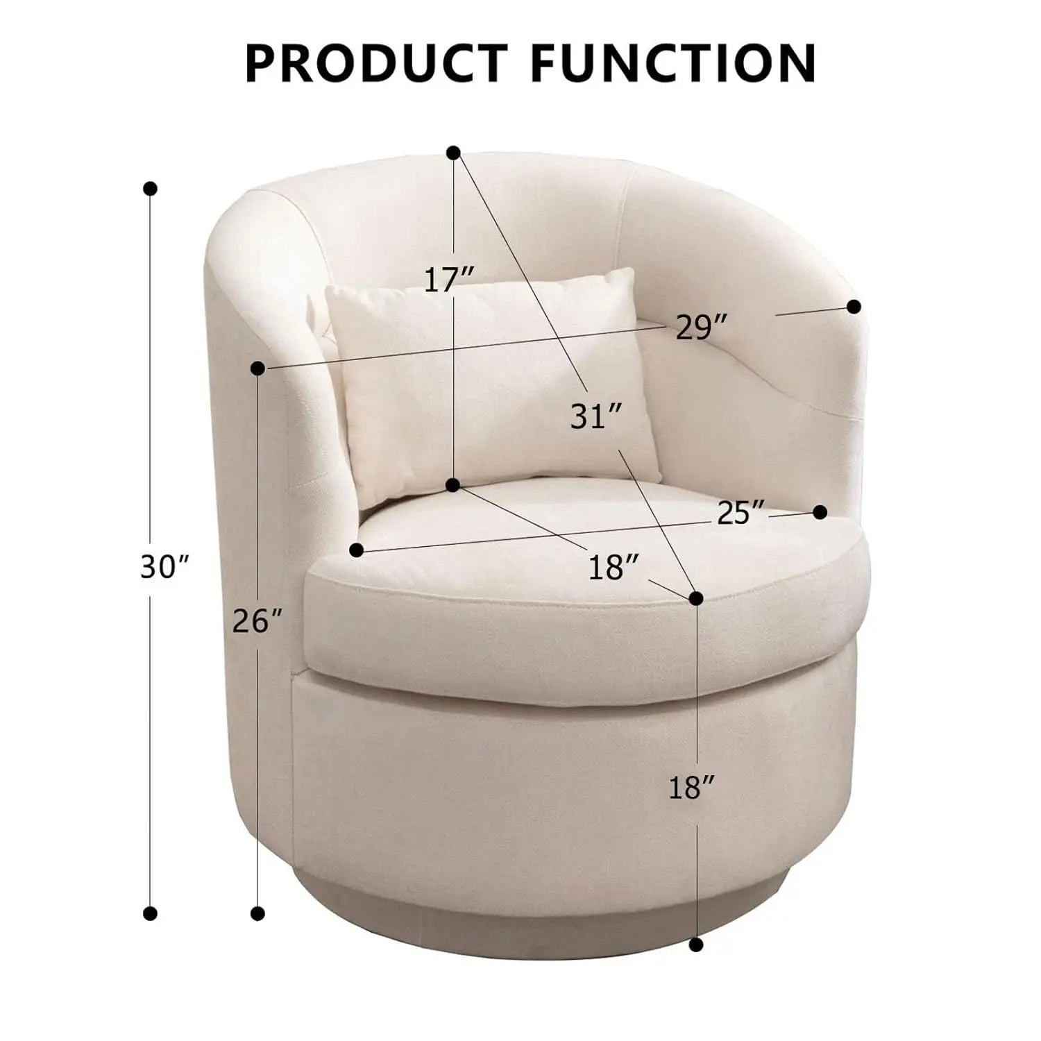 Swivel Barrel Chair Set of 2