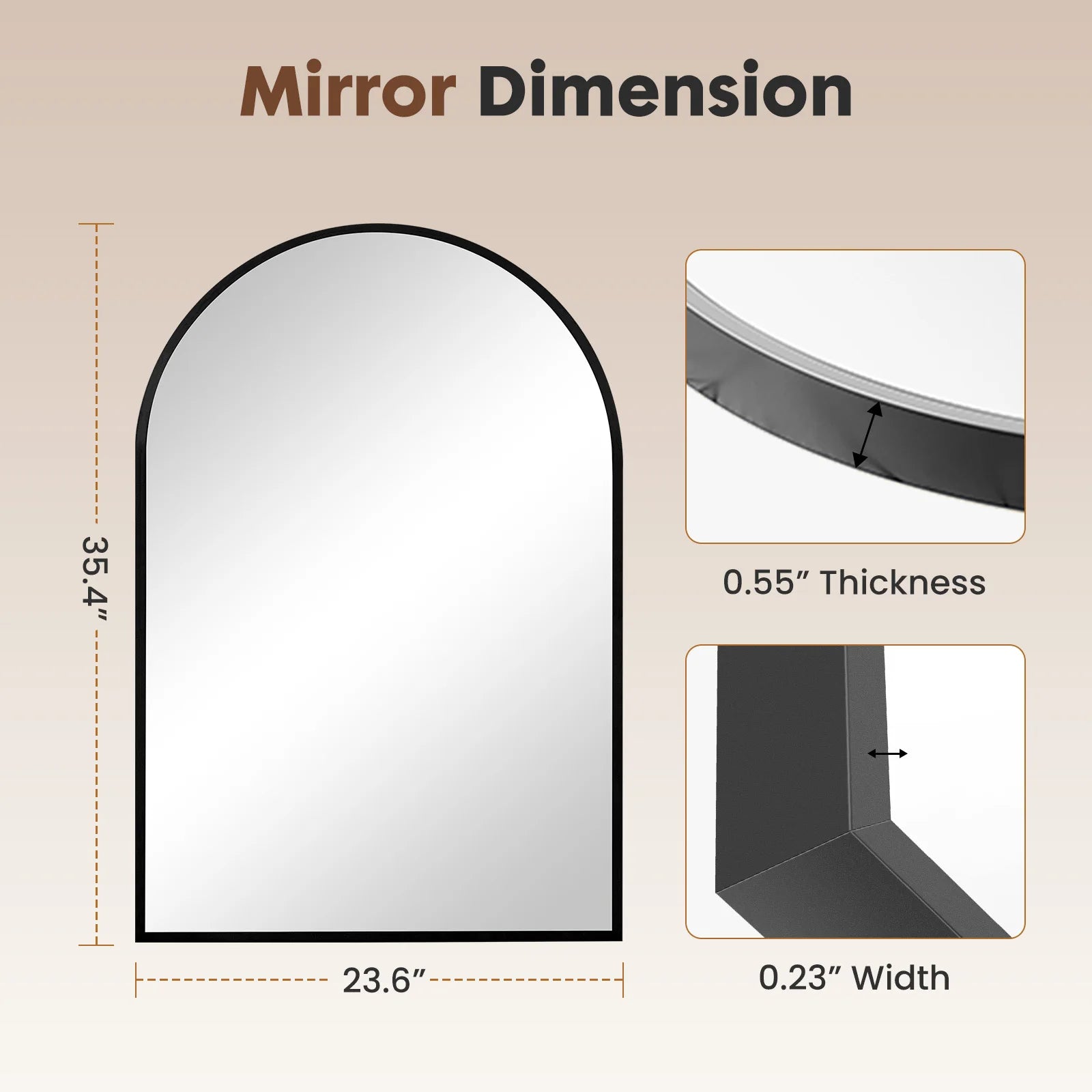 Arched Metal Mirror