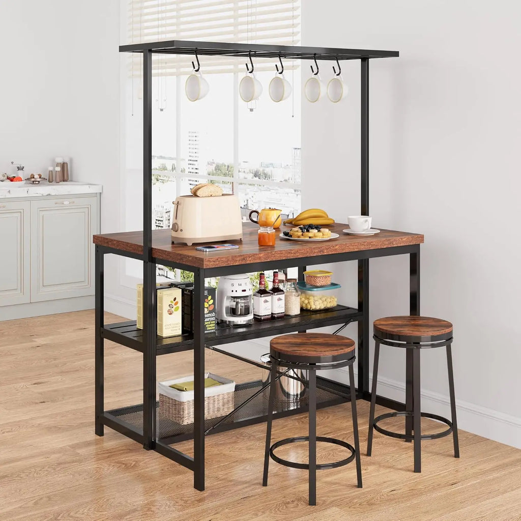 Kitchen Island with Storage & Seating