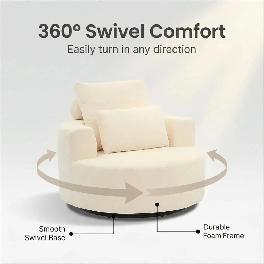 Oversized Barrel Swivel Chair