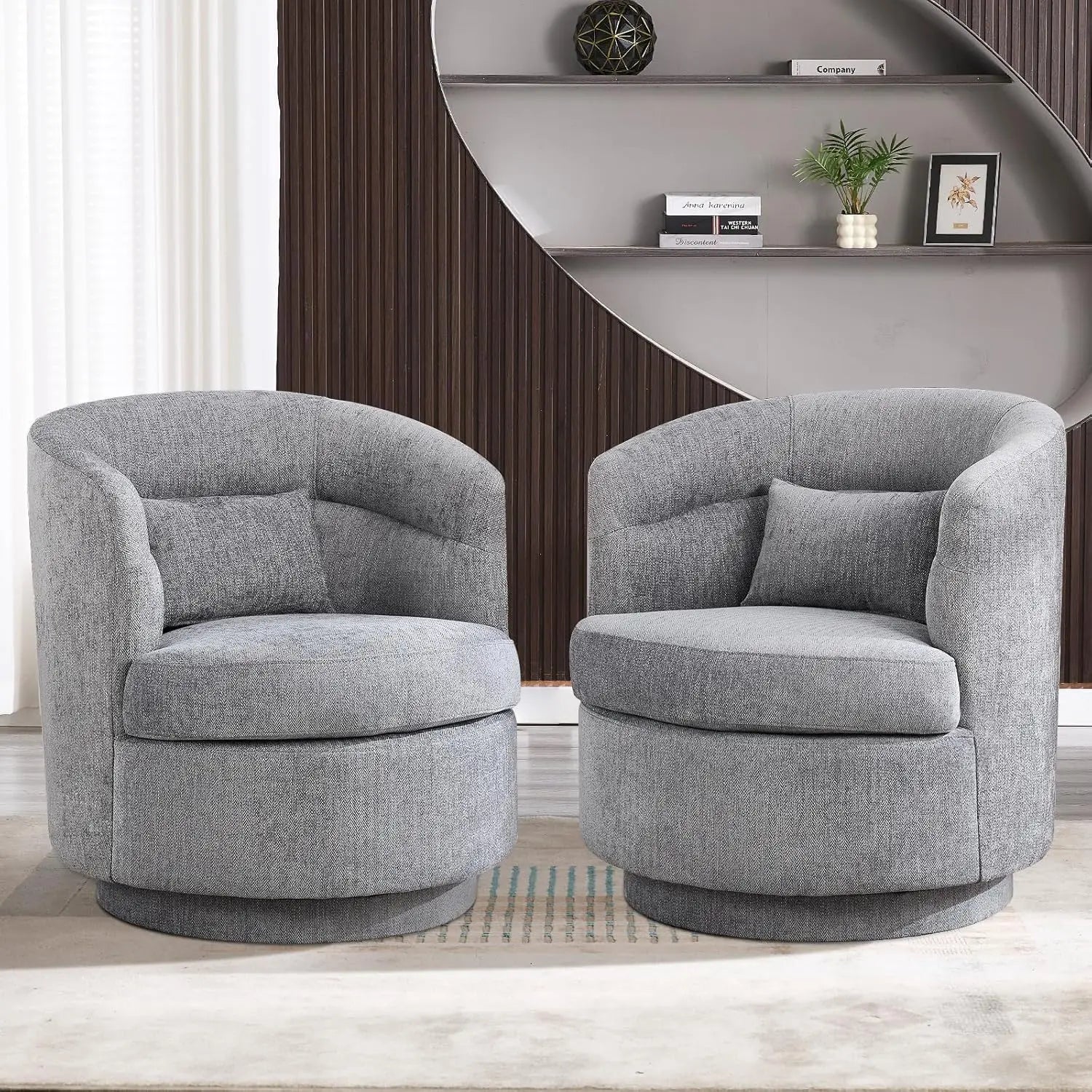 Swivel Barrel Chair Set of 2