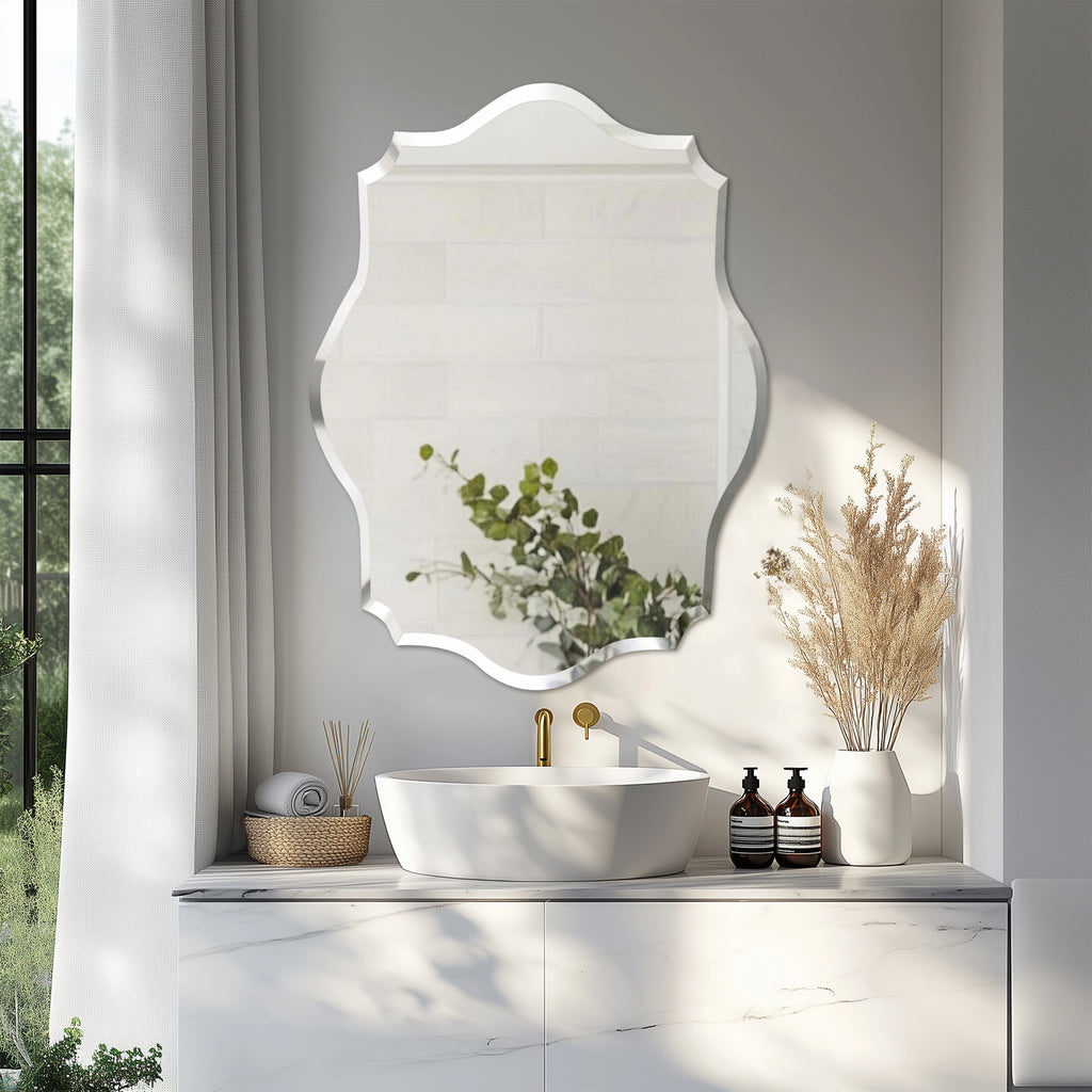 Beveled Scalloped Edge Wall Mirror