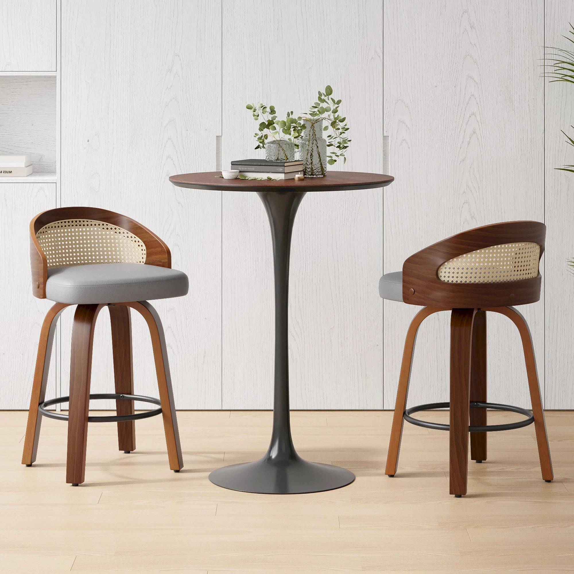Set of 2 Swivel Bar Stools
