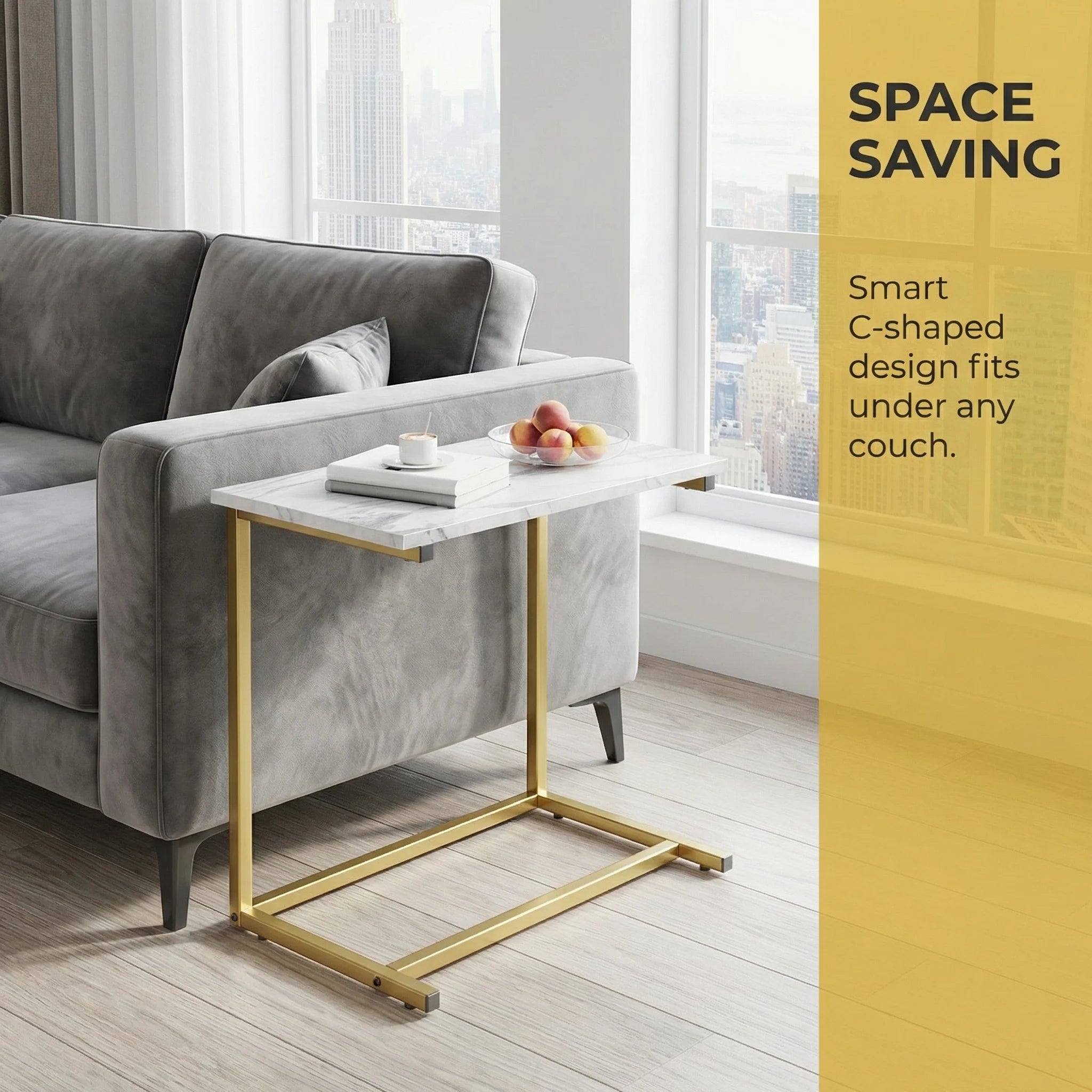 C Shaped End Table