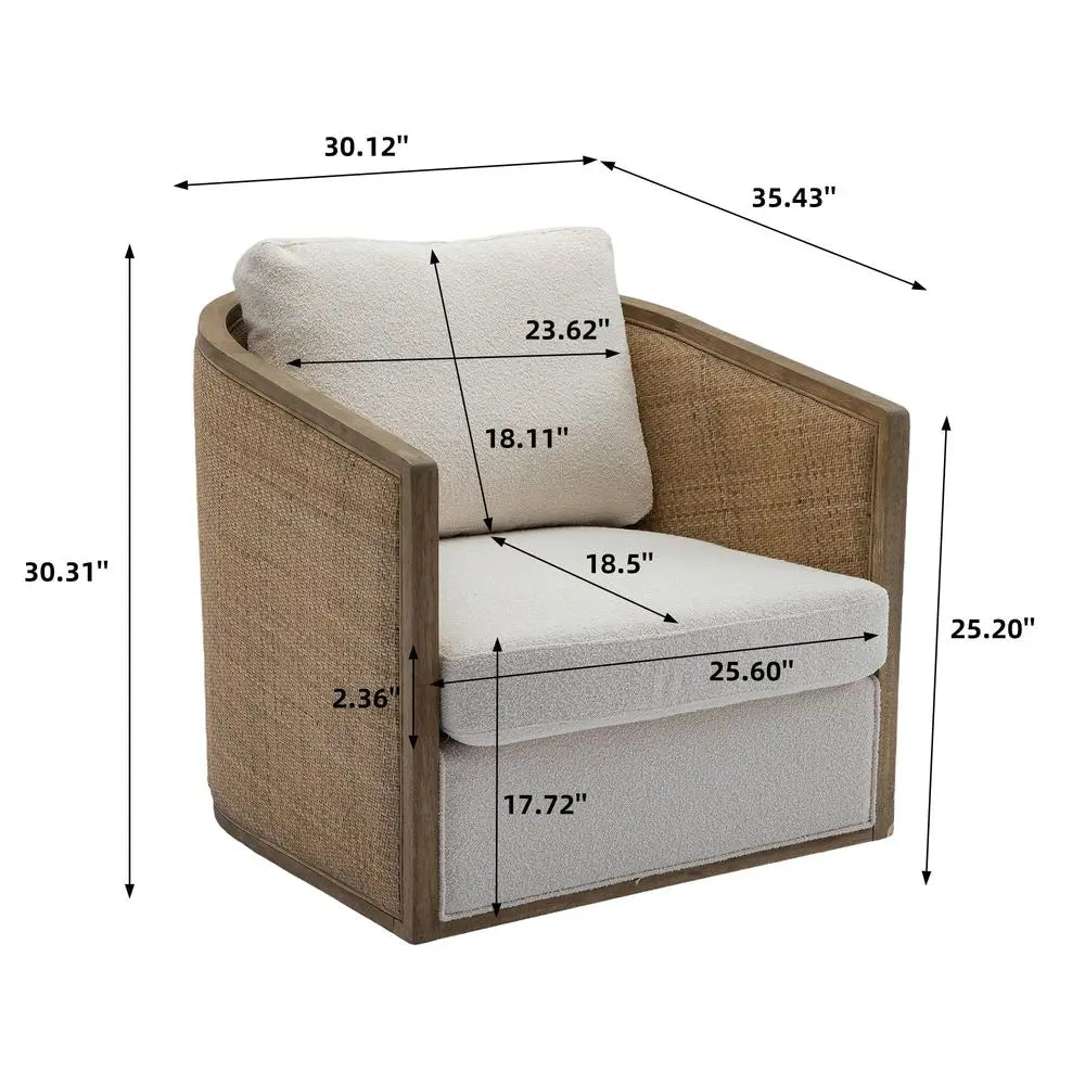 Rattan Swivel Arm Chair