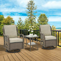 Wicker Swivel Chairs & Table Set