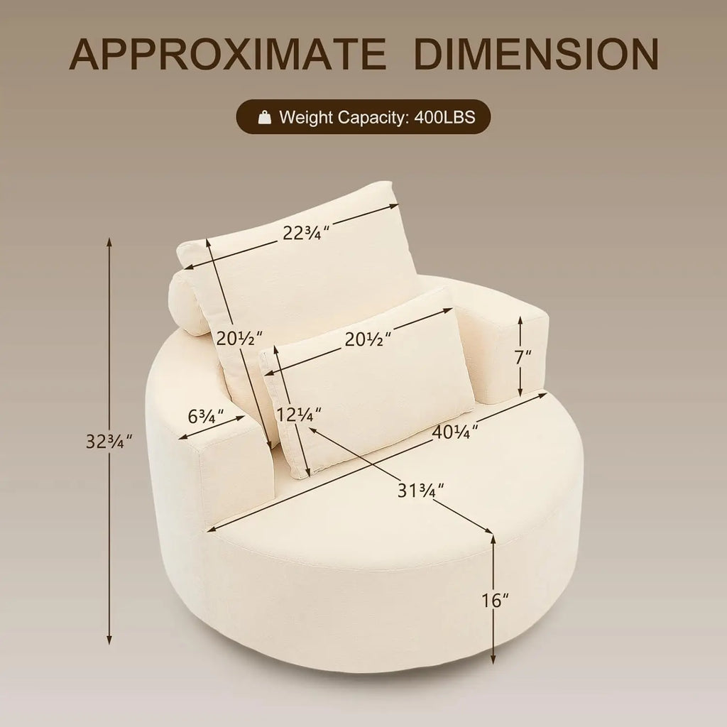 Oversized Barrel Swivel Chair