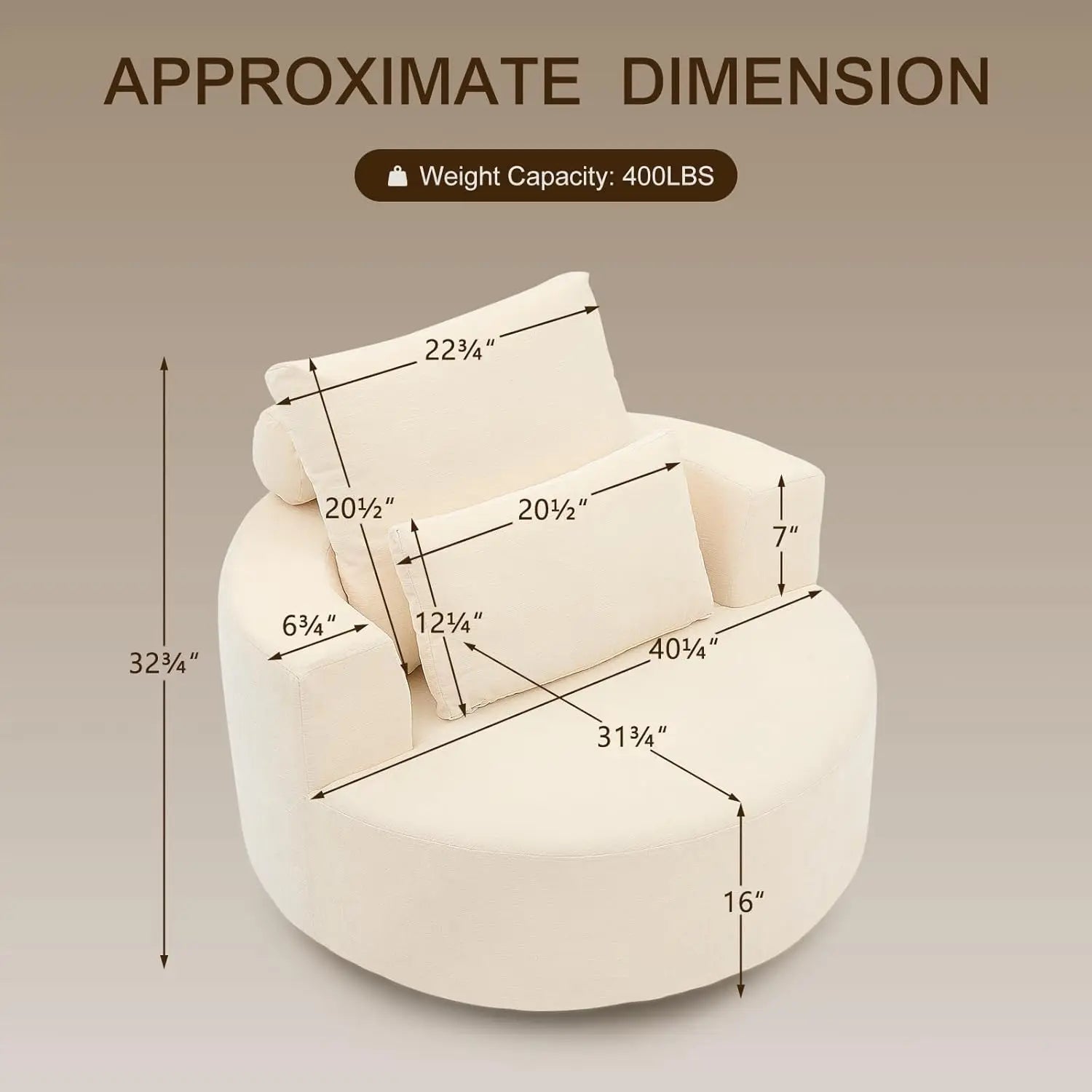 Oversized Barrel Swivel Chair