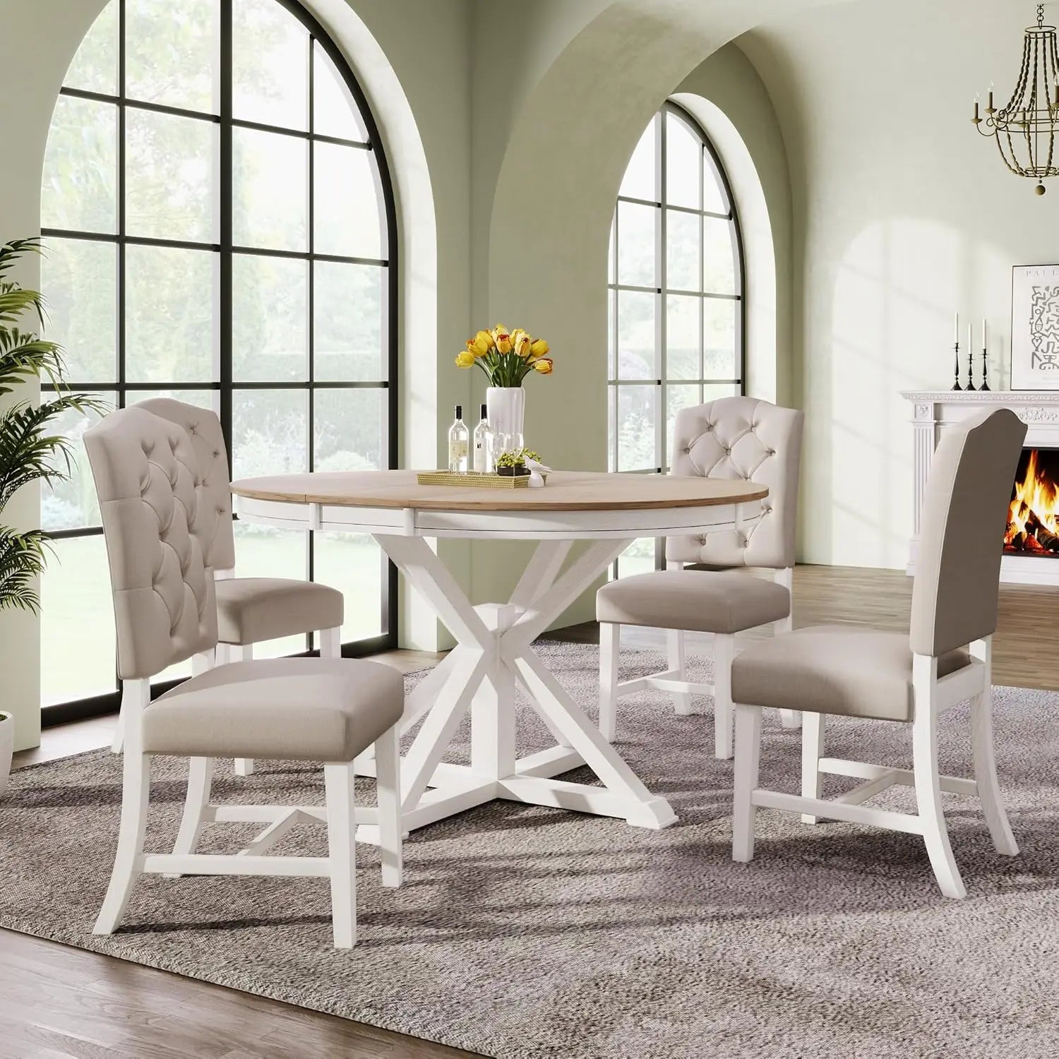 5-Piece Solid Wood Dining