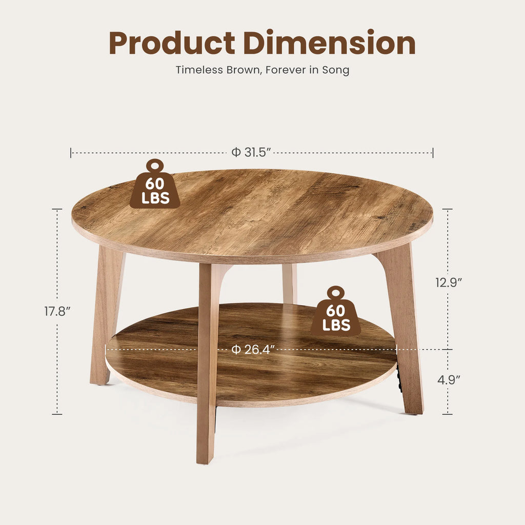 Wood Round Coffee Table