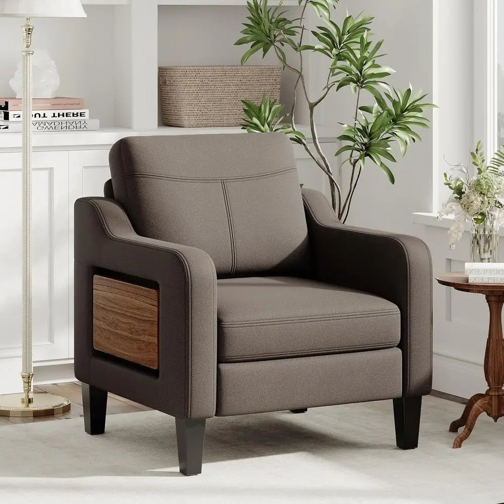 Linen Upholstered Armchair