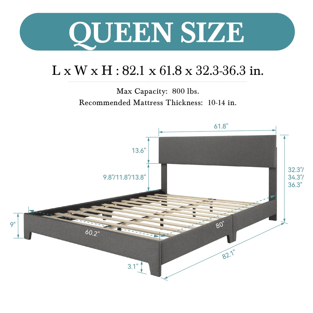 Full/Queen/King Upholstered Bed Frame