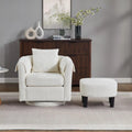 Oversized Swivel Barrel Chair with Ottoman