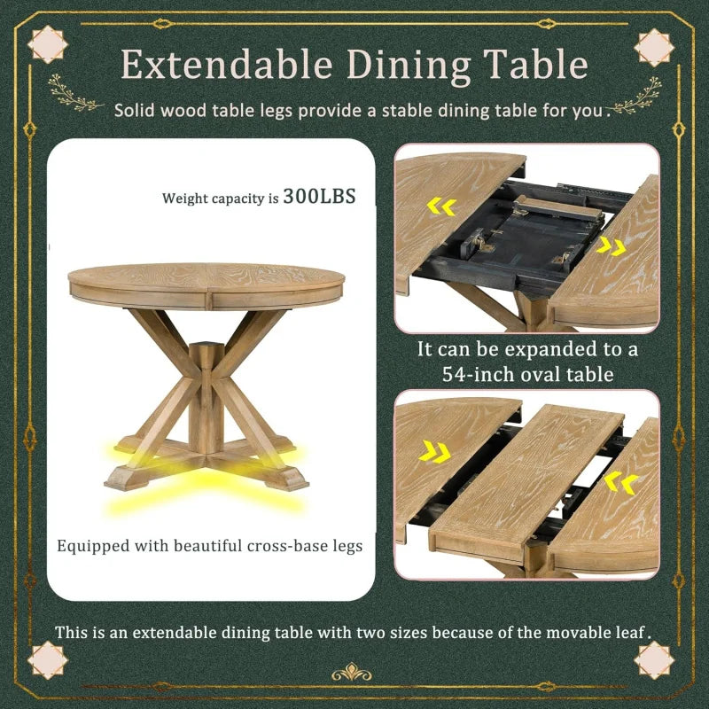 5-Piece Solid Wood Dining