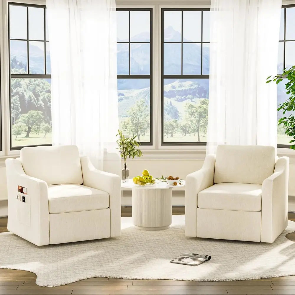 360° Swivel Accent Chair Set
