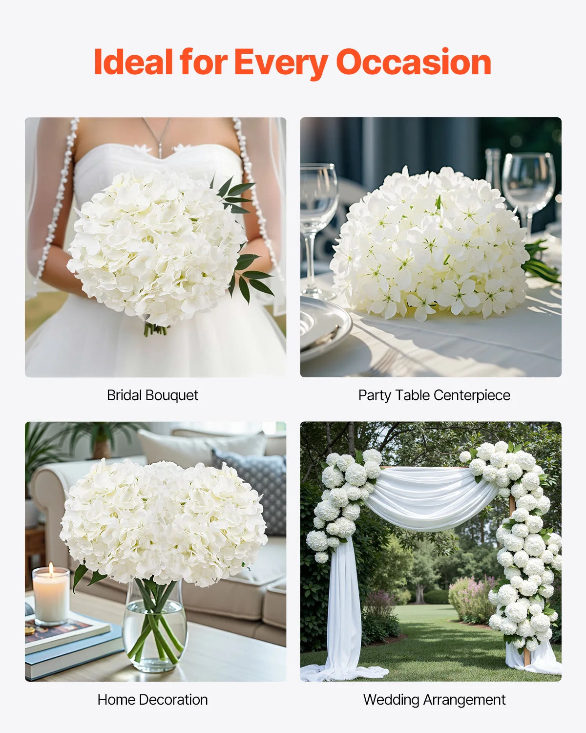 White Silk Hydrangea Bouquet