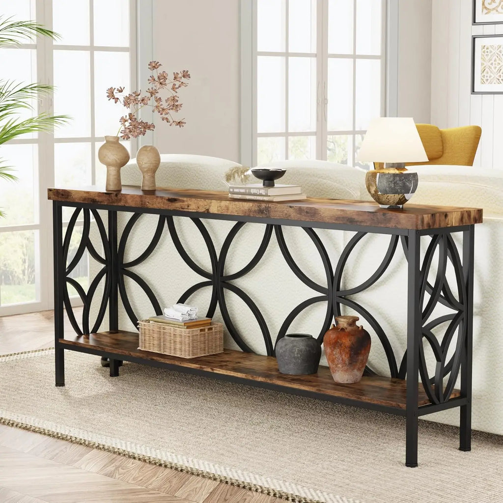 Narrow Industrial Sofa Table