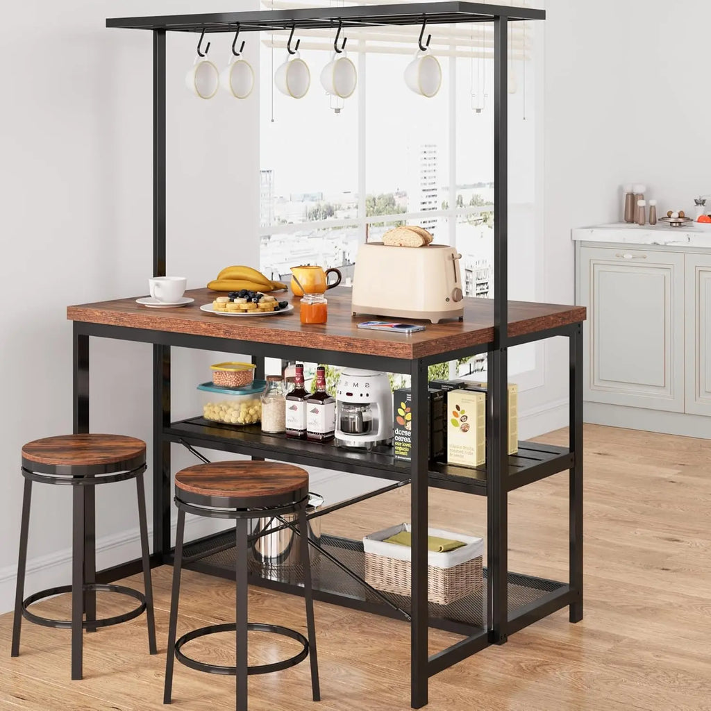 Kitchen Island with Storage & Seating