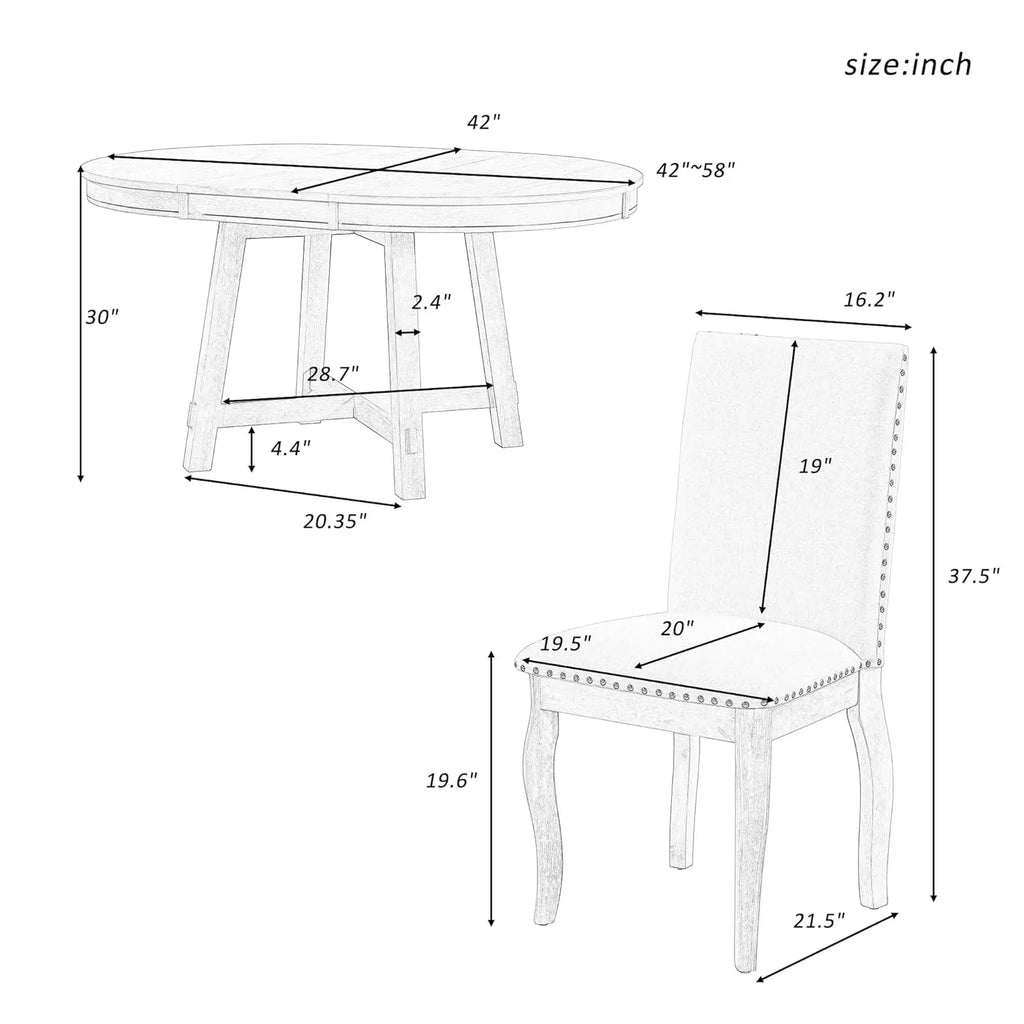Round Extendable Dining Set