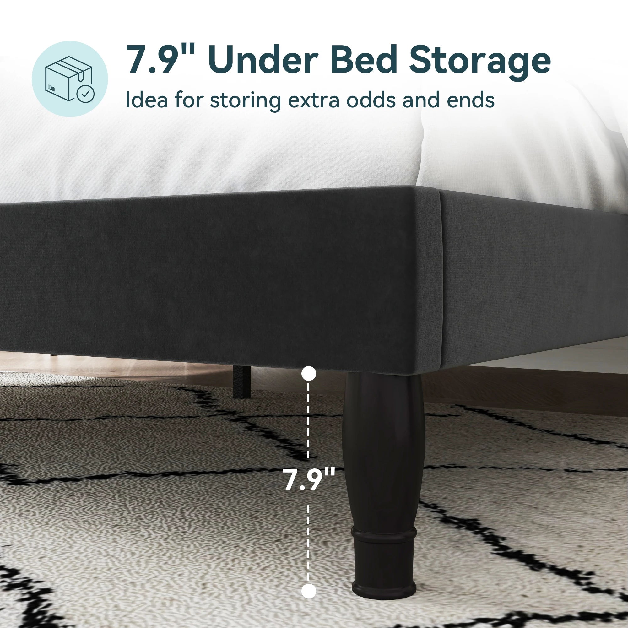 Full/Queen/King Size Velvet Bed Frame