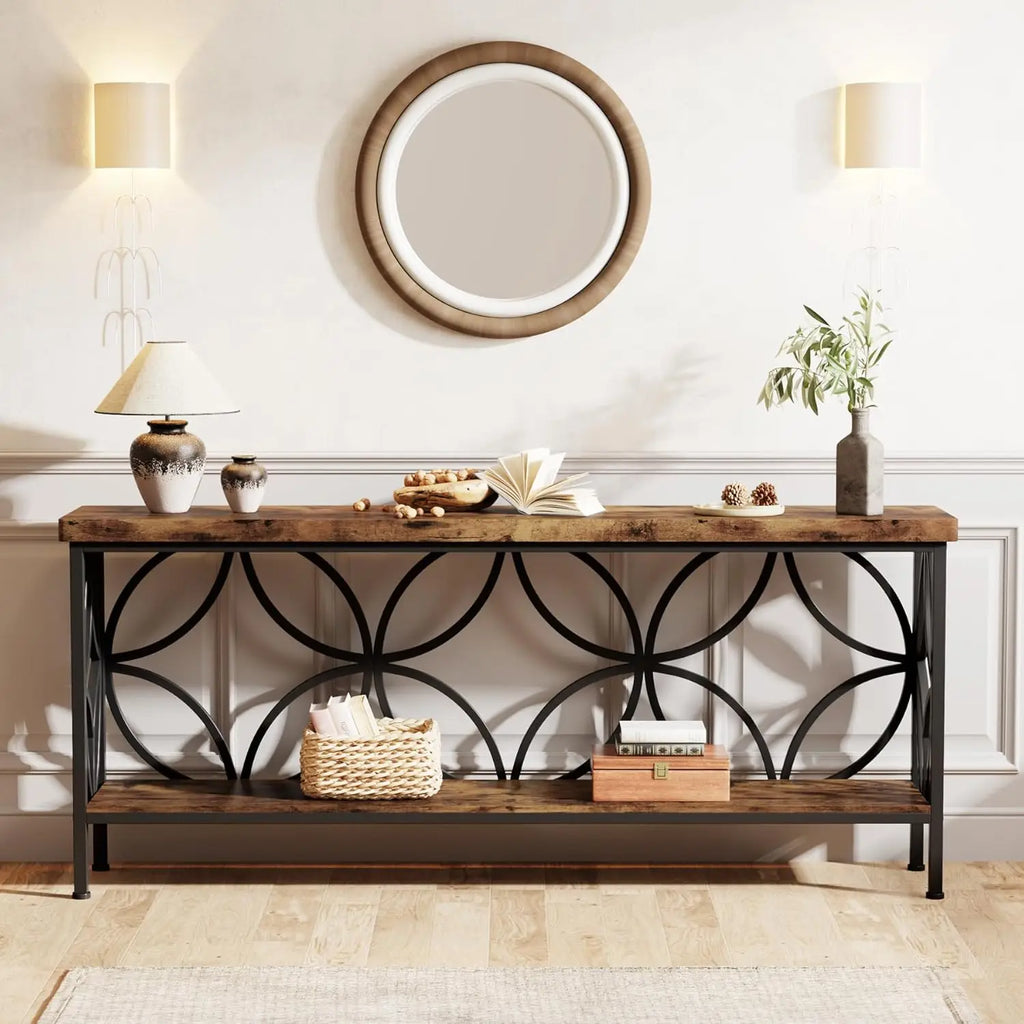 Narrow Industrial Sofa Table