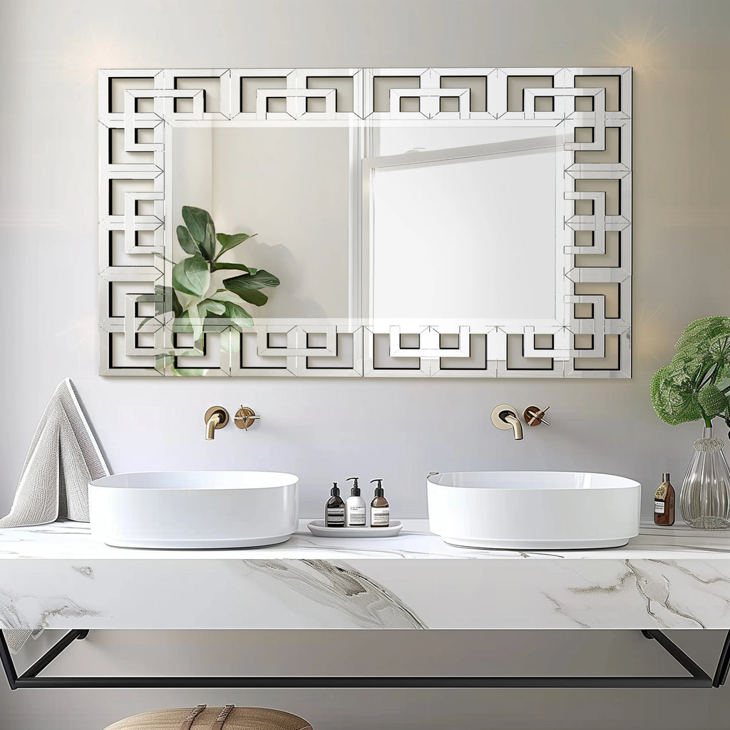 Rectangle Silver Venetian Art Mirror