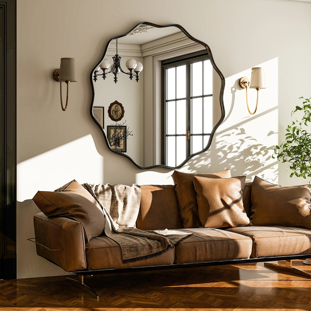 Wavy Round Mirror