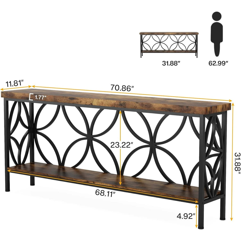 Narrow Industrial Sofa Table