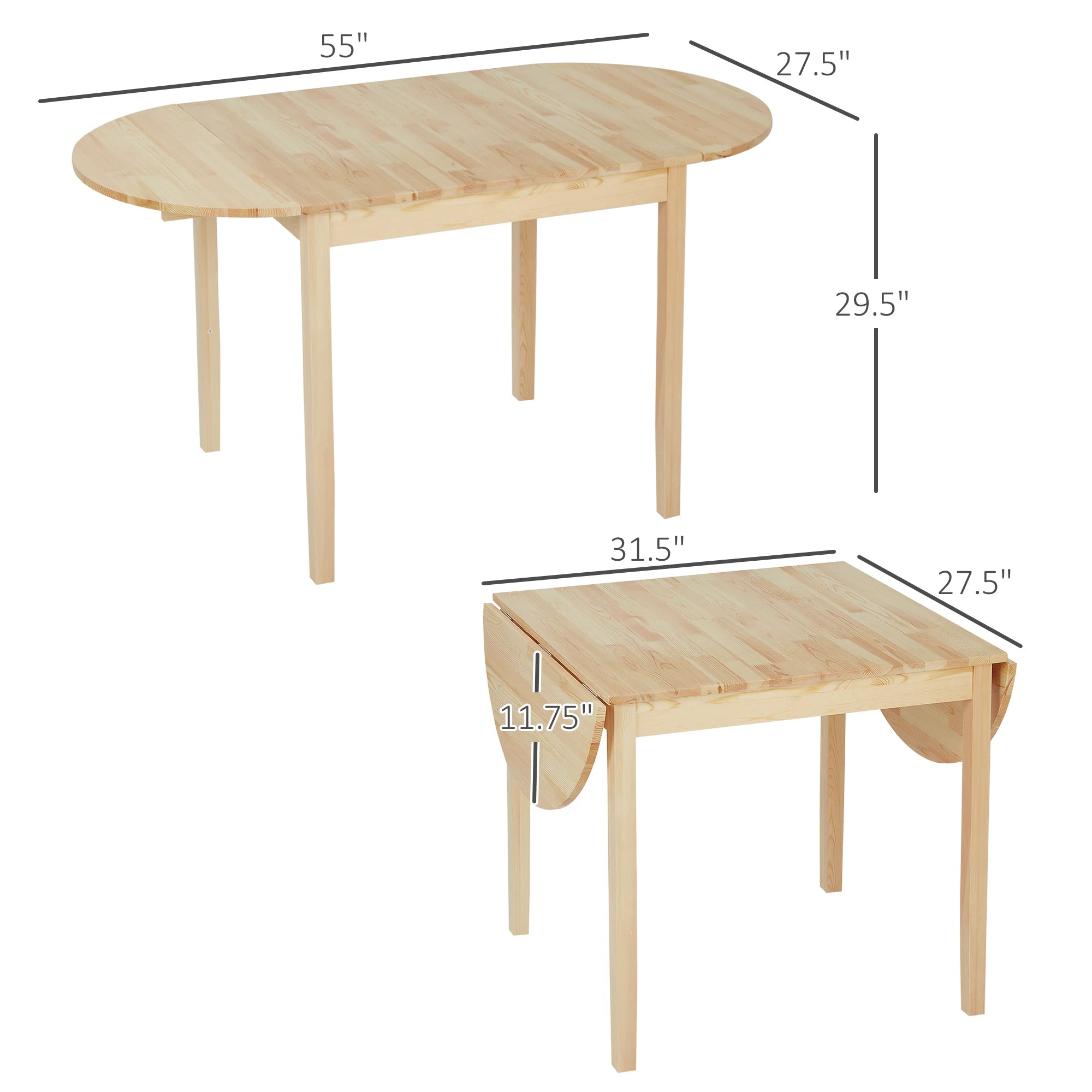 Drop Leaf Wood Table