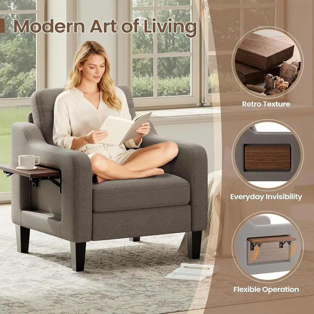 Linen Upholstered Armchair