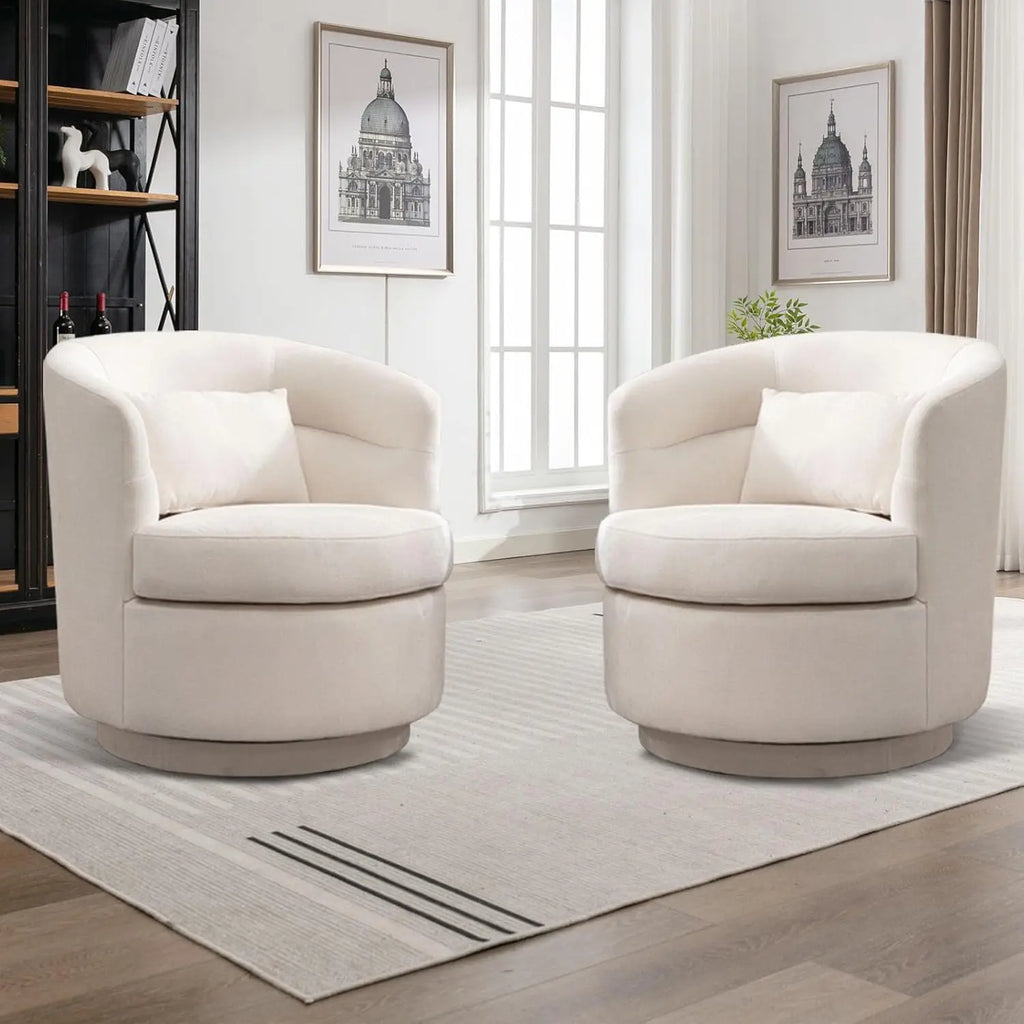 Swivel Barrel Chair Set of 2